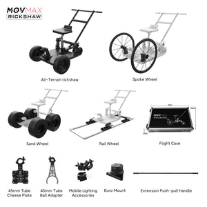 MOVMAX All-terrain Rickshaw Combo Package (Included 4 wheel modes/Flight Case/All accessories)