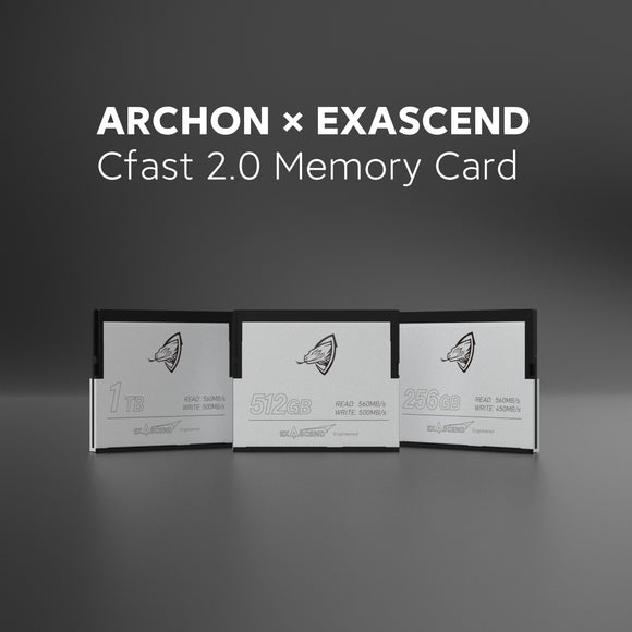 EXASCEND ARCHON Cfast 2.0 Card 500MB/S 256GB, 512GB, 1TB 4K 6K for Professional Photograph Camera Video Memory Card